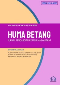 					View Vol. 1 No. 2 (2025): HUMA BETANG -- Jurnal Pengabdian Kepada Masyarakat
				